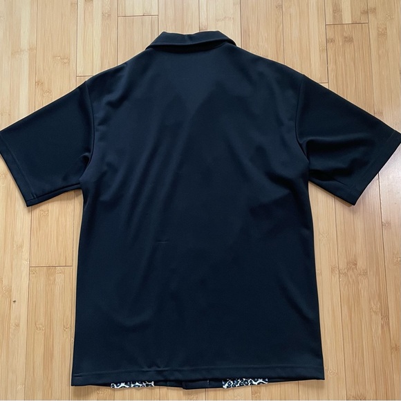 Retro Bowling Shirt Black Animal Print Size Medium Short Sleeve - Picture 7 of 10